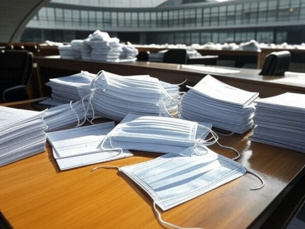 Hospital em Brasília com barreiras de quarentena deterioradas, expondo fragilidades na saúde pública no DF.