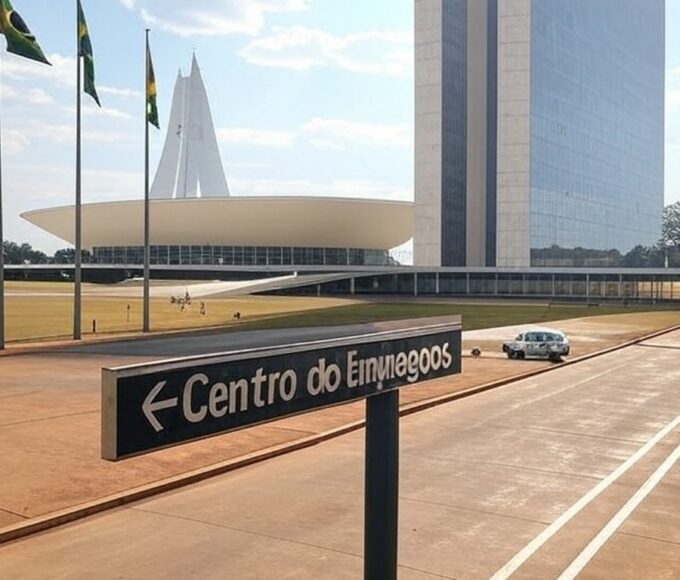 Fachada de agência do trabalhador em Brasília oferecendo vagas de emprego no Distrito Federal.