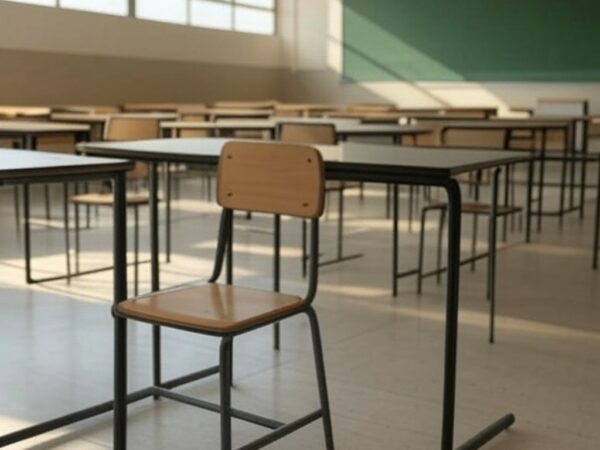 Escola pública vazia em Brasília, simbolizando lei da CLDF que limita mandatos escolares e ameaça estabilidade educacional no DF.