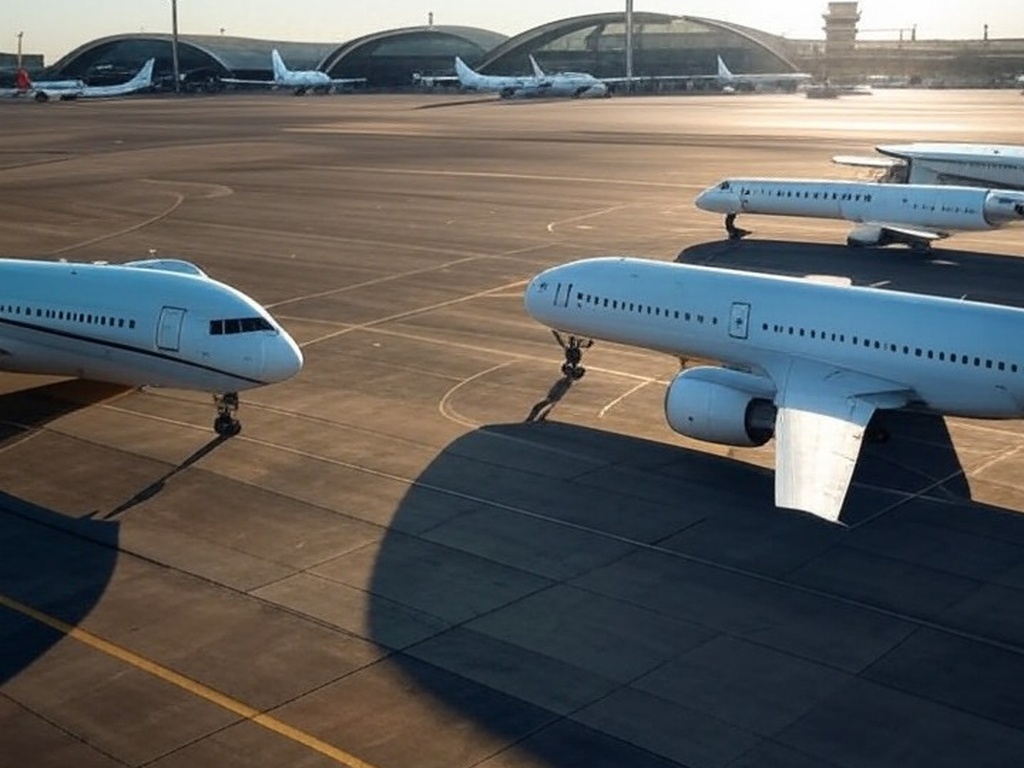 Vista do Aeroporto de Brasília, segundo mais pontual do mundo pela Cirium, com aviões e torre de controle.