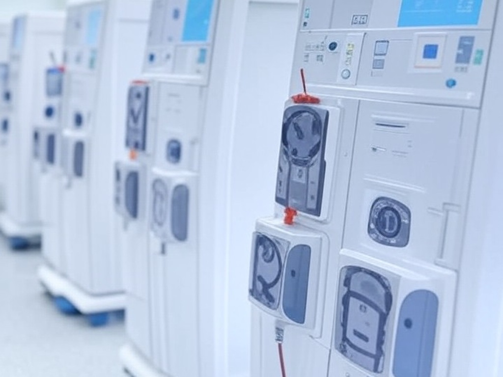 Sala de hemodiálise em hospital do DF com equipamentos médicos novos, dobrando capacidade de atendimento.