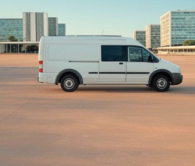 Van da Neoenergia Brasília em praça do DF para atendimentos itinerantes até 17 de janeiro.