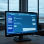 Tela de computador com site falso de pagamento da CAESB, alertando para golpes online no DF.