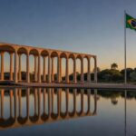 Palácio Itamaraty em Brasília, representando alerta de viagens para Irã, Israel e Emirados Árabes Unidos.