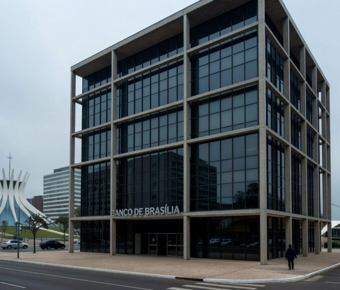 Fachada da Câmara Legislativa do DF em Brasília sob céu nublado, representando aprovação controversa ao presidente do BRB sob escrutínio.