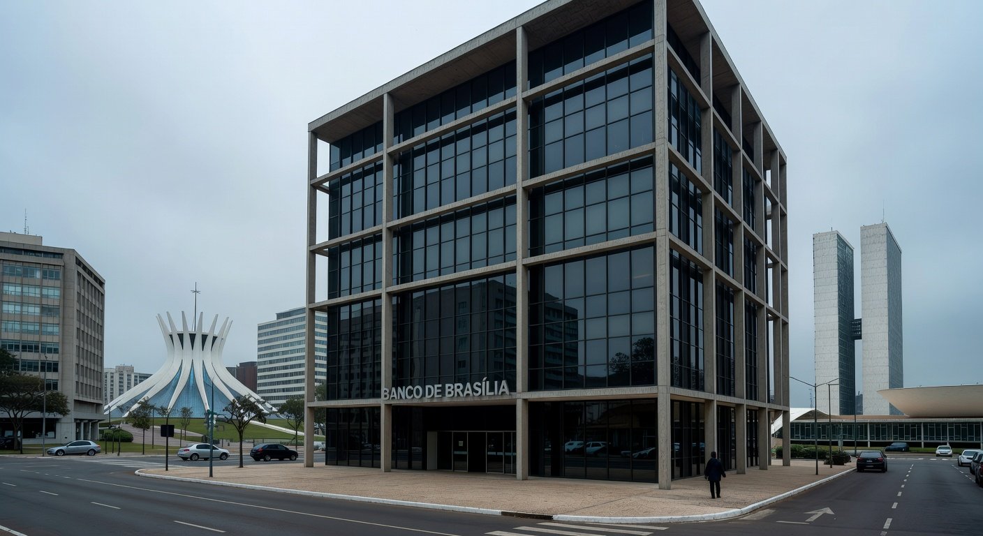 Fachada da Câmara Legislativa do DF em Brasília sob céu nublado, representando aprovação controversa ao presidente do BRB sob escrutínio.