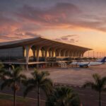 Vista ampla do Aeroporto de Brasília, anunciado como prioridade para leilão em 2026.
