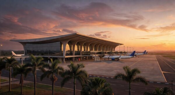 Vista ampla do Aeroporto de Brasília, anunciado como prioridade para leilão em 2026.