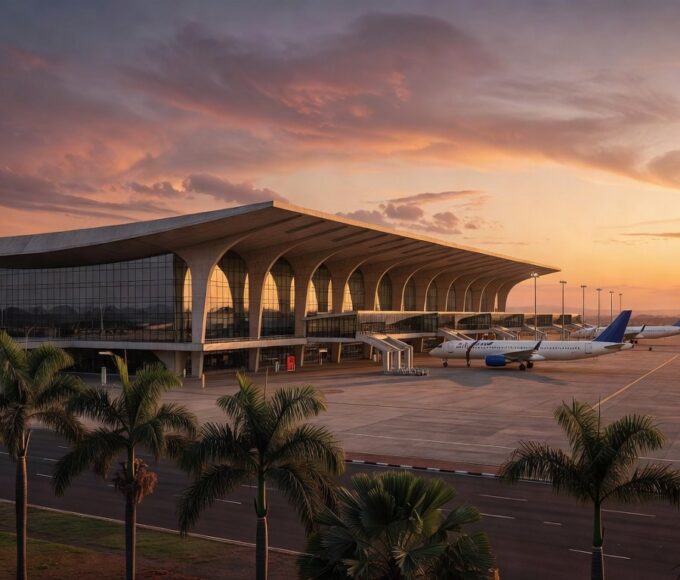 Vista ampla do Aeroporto de Brasília, anunciado como prioridade para leilão em 2026.