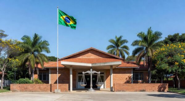 Escola pública em Sobradinho com elementos de atendimento jurídico gratuito da Defensoria Pública.