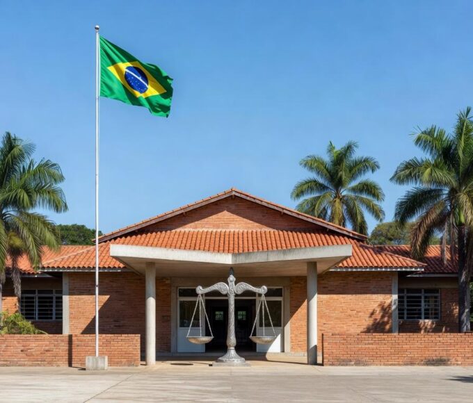 Escola pública em Sobradinho com elementos de atendimento jurídico gratuito da Defensoria Pública.