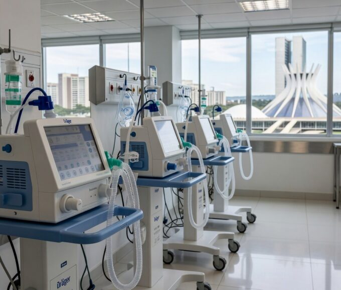 Hospital em Brasília com equipamentos de cuidados respiratórios, representando excelência no DF.
