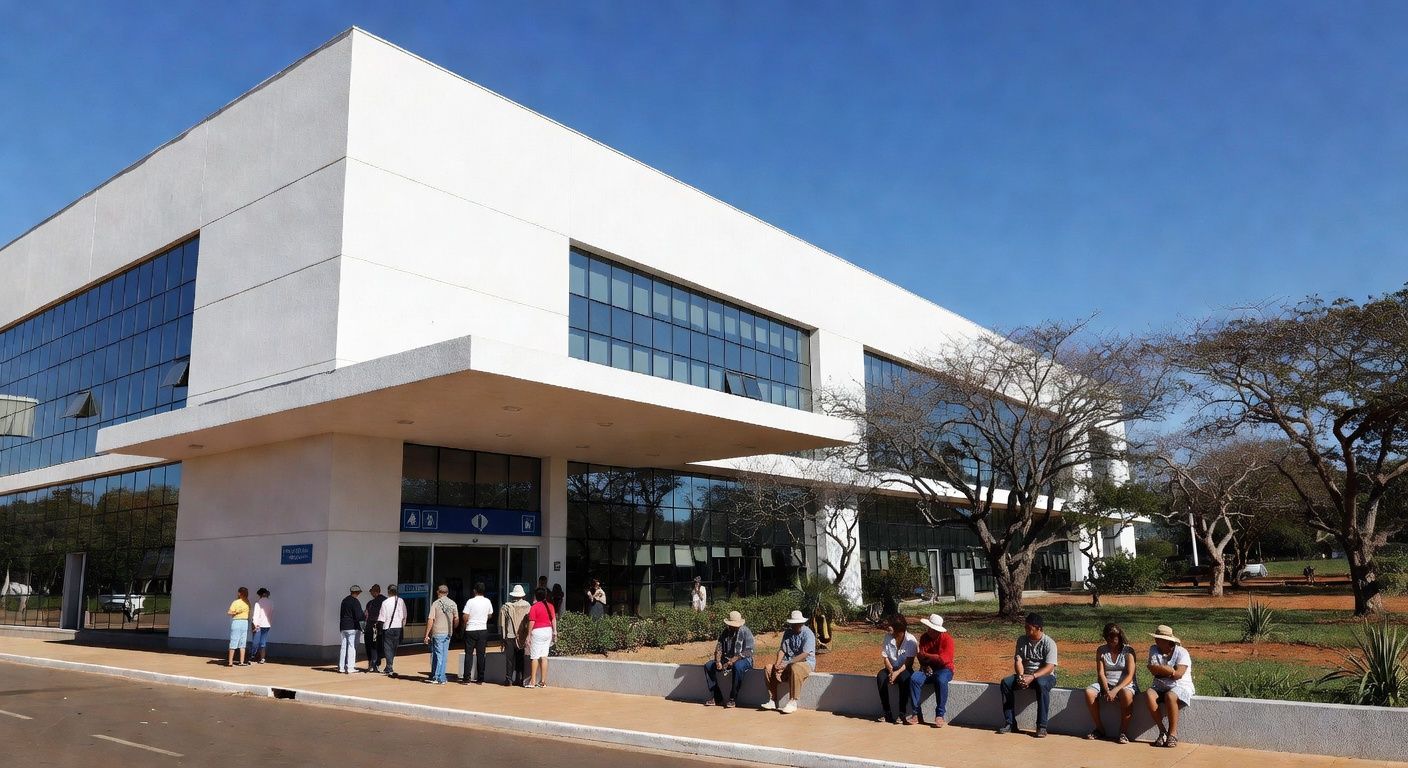 Hospital público em Brasília representando fila de colonoscopias na rede pública do DF.