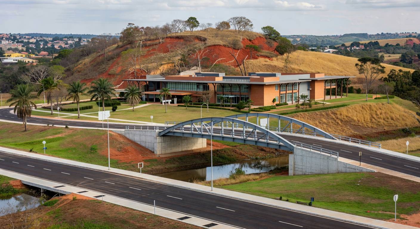 Vista de obras de infraestrutura e saúde em Sobradinho II e Fercal, elevando qualidade de vida no Distrito Federal.