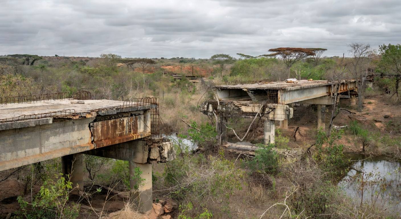 Ponte inacabada entre Sobradinho e Melos com obras paralisadas no DF