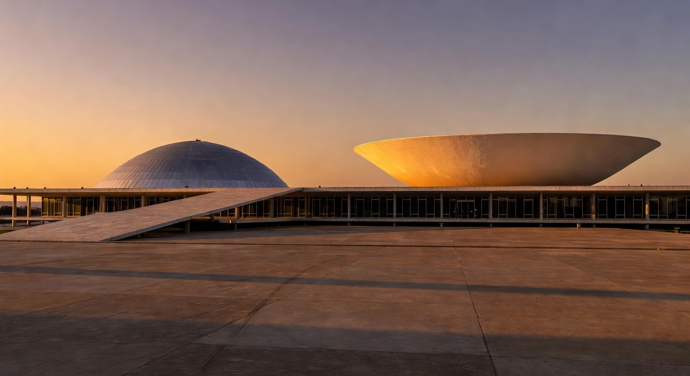 Congresso Nacional em Brasília representando sucessão política e resposta sobre poder no MDB