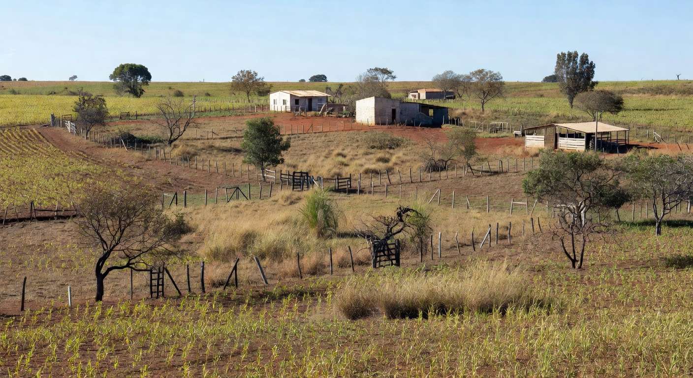 Paisagem rural do Núcleo Lago Oeste com propriedades agrícolas regularizadas
