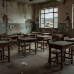 Sala de aula vazia simbolizando fracasso na educação de jovens e adultos