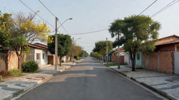 Rua residencial em Taguatinga, DF, local de discussão entre irmãos.