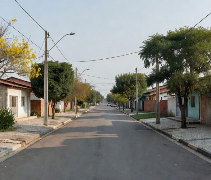 Rua residencial em Taguatinga, DF, local de discussão entre irmãos.