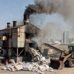 Incinerador industrial destruindo drogas apreendidas no Distrito Federal