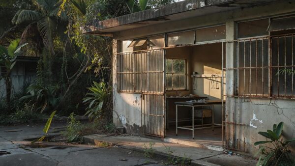 Corredor de hospital público brasileiro representando a crise do SUS