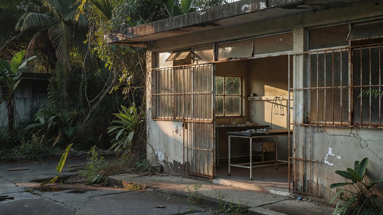 Corredor de hospital público brasileiro representando a crise do SUS