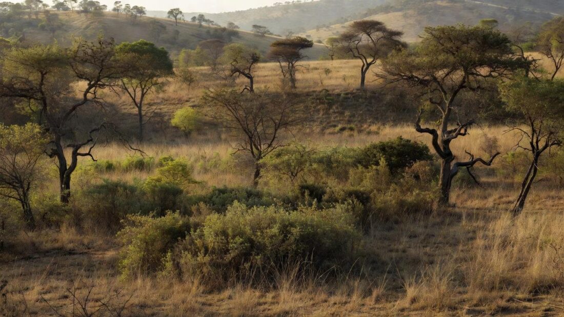 Paisagem do Cerrado no DF com vegetação nativa em unidade de conservação