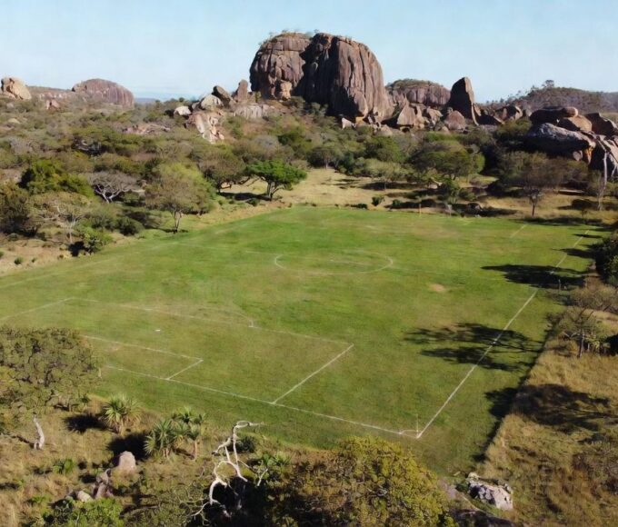 Campo de futebol em monumento natural de Sobradinho, Distrito Federal
