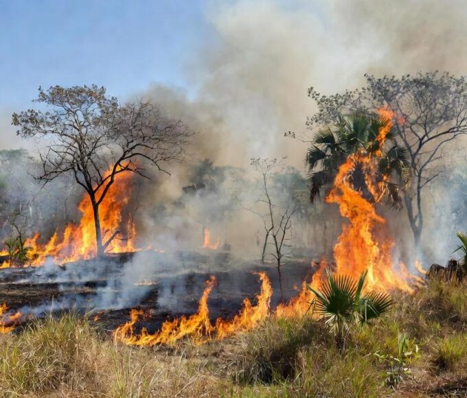 Incêndio na Reserva Biológica da Contagem no Distrito Federal