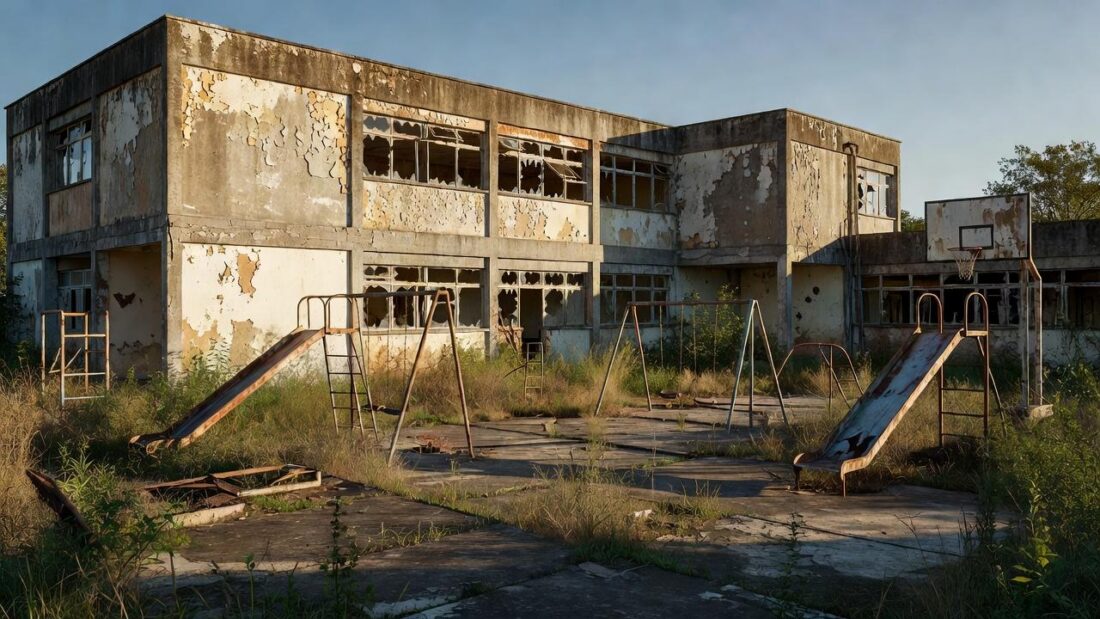 Escola pública deteriorada no DF expondo precariedade crônica