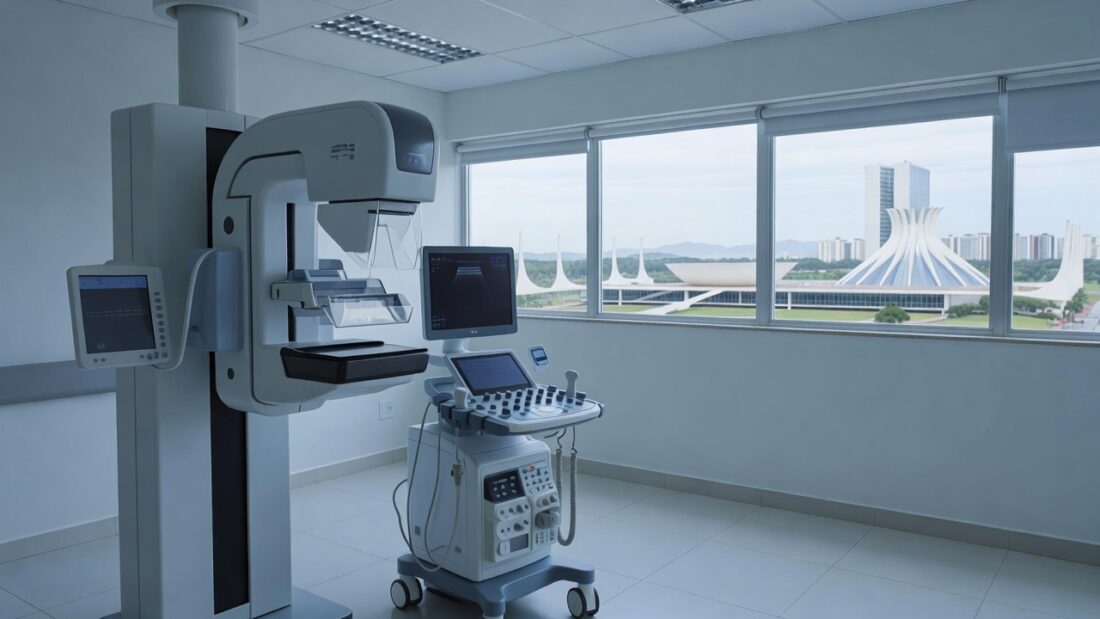 Equipamento de mamografia em hospital do Distrito Federal para diagnóstico precoce de câncer de mama