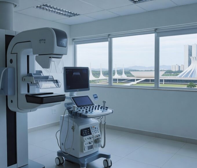 Equipamento de mamografia em hospital do Distrito Federal para diagnóstico precoce de câncer de mama