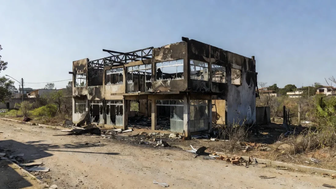Comércio incendiado em Planaltina após ordem de incêndio