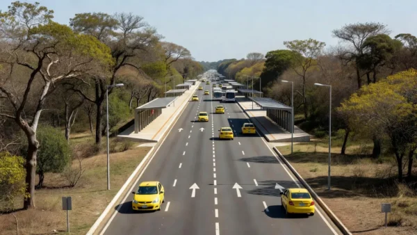 Táxis no corredor do BRT Sul em Brasília, DF