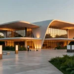 Centro cultural em Brasília com iluminação para shows e eventos dos 80 anos do Sistema Comércio